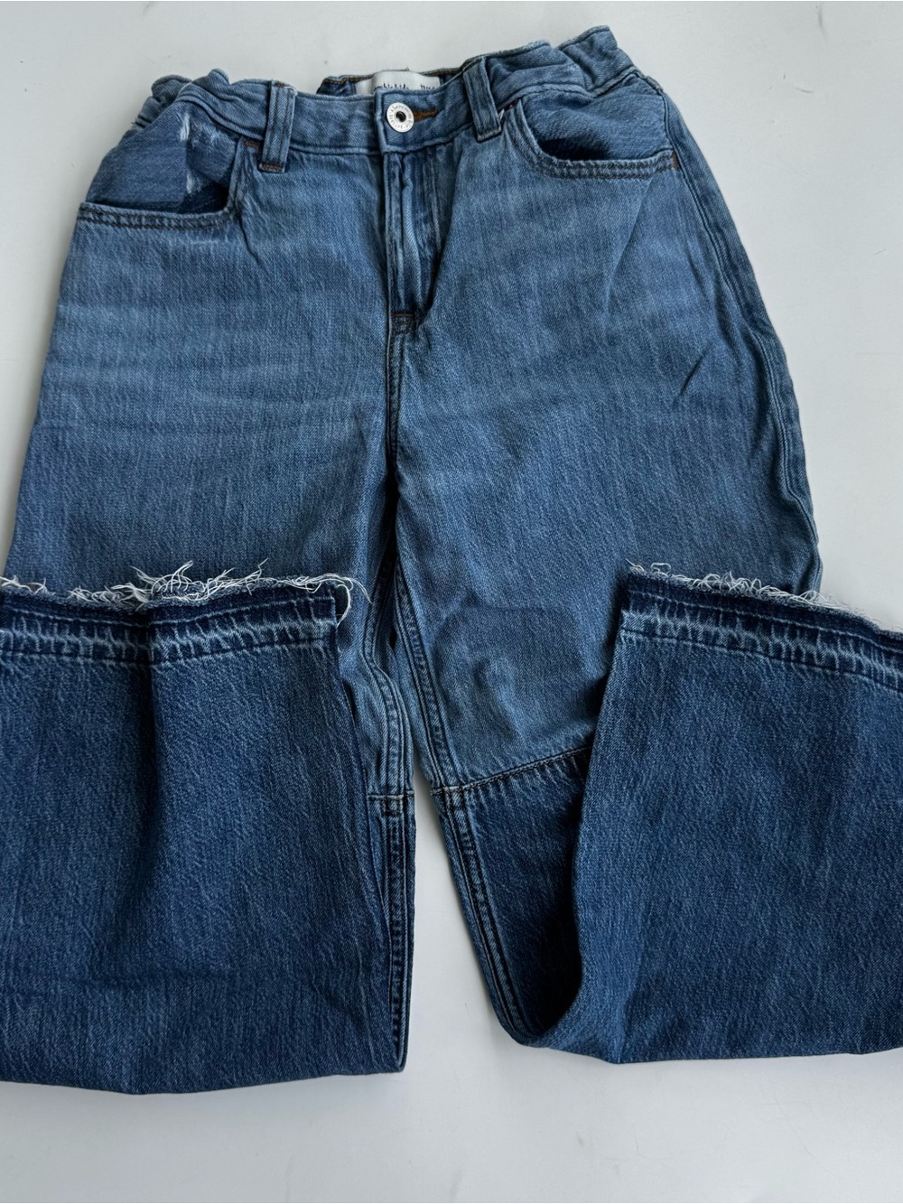 abercrombie kids high rise wide-leg jeans 13/14 short